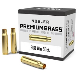 Nosler 10225 Premium Brass Unprimed Cases 308Win Rifle Brass 50Box