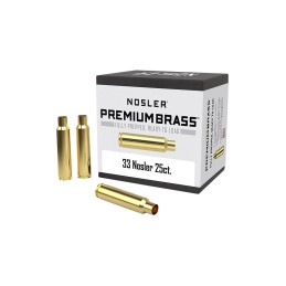 Nosler 10222 Premium Brass Unprimed Cases 33Nosler Rifle Brass 25Box