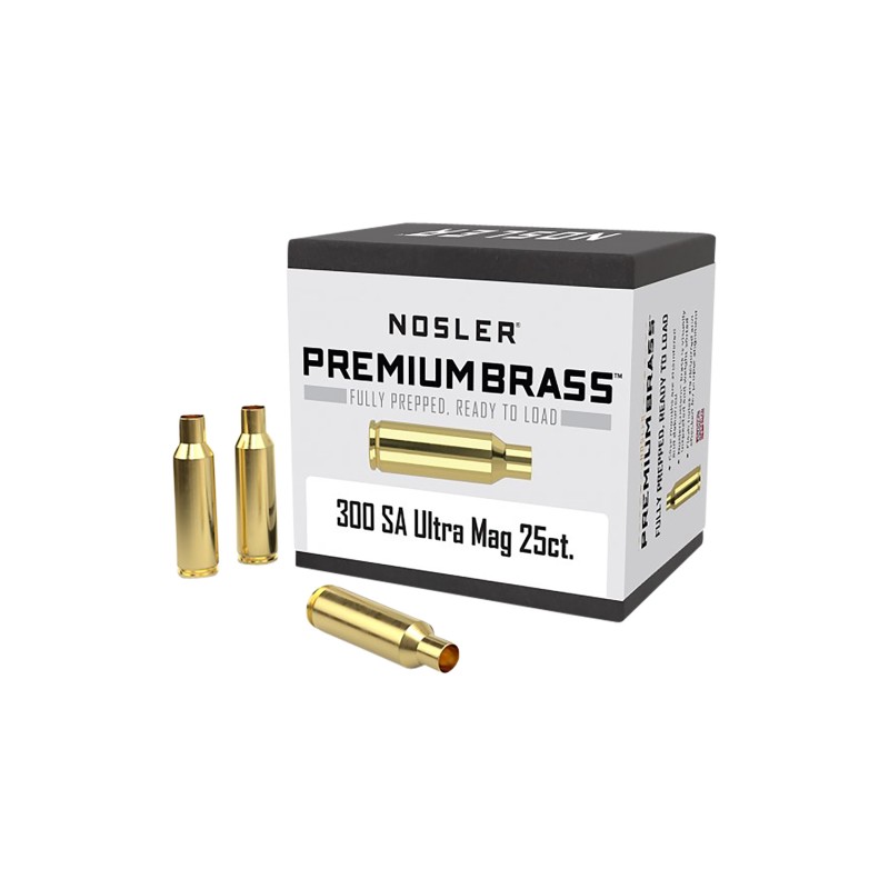 Nosler 10228 Premium Brass Unprimed Cases 300RemSAUM Rifle Brass 25Box