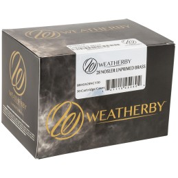 Weatherby BRASS28NCT50 Unprimed Cases  28Nosler Rifle Brass 50Box