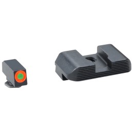 AmeriGlo GL433 Protector Sight Set for Glock  Green Tritium Orange Outline Front SightBlack Serrated Rear Sight