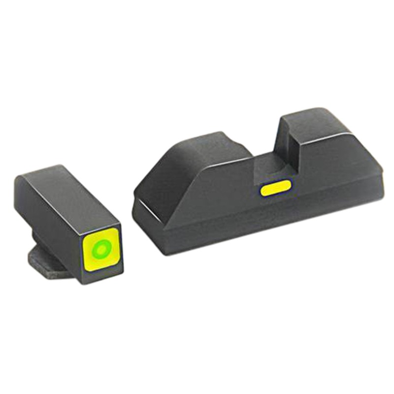 AmeriGlo GL605 CAP Sight Set for Glock  Green Tritium LumiGreen Outline Front SightLumiGreen Bar Rear Sight