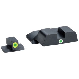 AmeriGlo SW301 iDot Sight Set for Smith  Wesson MP  Green Tritium LumiGreen Outline Front SightGreen Tritium Rear Sight