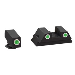 AmeriGlo GL430 Classic Tritium Sight Set for Glock  Green Tritium White Outline Front SightGreen Tritium White Outline Rear Sigh