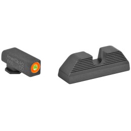 AmeriGlo GL353 Protector Sight Set for Glock  Green Tritium Orange Outline Front SightBlack Serrated Rear Sight