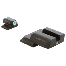 AmeriGlo SW141 iDot Sight Set for Smith  Wesson MP Shield  Green Tritium White Outline Front SightGreen Tritium Rear Sight