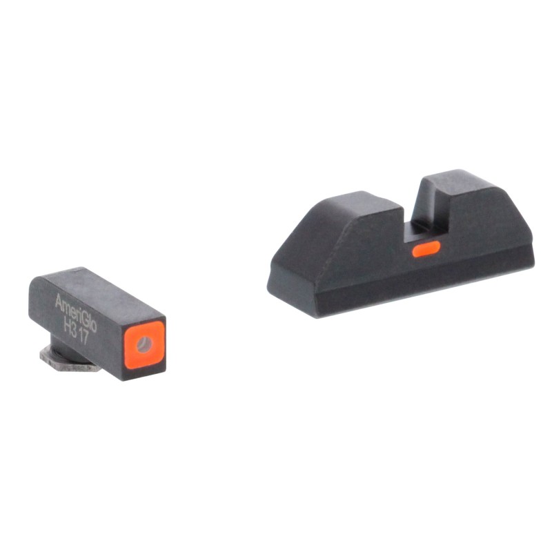 AmeriGlo GL616 CAP Sight Set for Glock  Green Tritium Orange Outline Front Sight OrangeBar Rear Sight