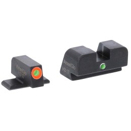 AmeriGlo SG201 iDot Sight Set for SIG Sauer  Green Tritium Orange Outline Front SightGreen Tritium Rear Sight