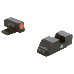 AmeriGlo XD201 iDot Sight set for Springfield Armory XD  Green Tritium Orange Outline Front SightGreen Tritium Rear Sight