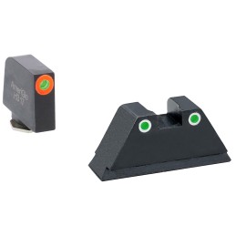 AmeriGlo GL331 Optic Compatible Sight Set for Glock  XL Tall Green Tritium Orange Outline Front SightGreen Tritium White Outline