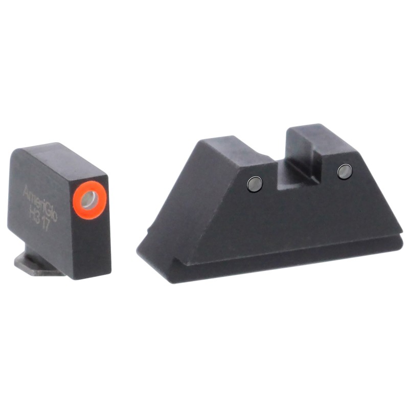 AmeriGlo GL452 Optic Compatible Sight Set for Glock  XL Tall Green Tritium Orange Outline Front SightGreen Tritium Black Outline