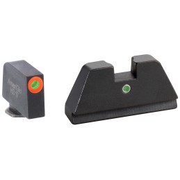 AmeriGlo GL291 Optic Compatible Sight Set for Glock  XL Tall Green Tritium Orange Outline Front SightGreen Tritium  Rear Sight