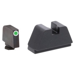 AmeriGlo GL481 Optic Compatible Sight Set for Glock  2XL Tall Green Tritium White Outline Front SightBlack Rear Sight