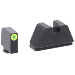 AmeriGlo GL681 Optic Compatible Sight Set for Glock  2XL Tall Green Tritium LumiGreen Outline Front SightBlack Rear Sight