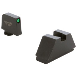 AmeriGlo GL810 Optic Compatible Sight Set for Glock  2XL Tall Green Tritium Black Outline Front SightBlack Rear Sight