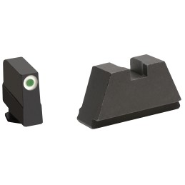 AmeriGlo GL491 Optic Compatible Sight Set for Glock  3XL Tall Green Tritium White Outline Front SightBlack Rear Sight