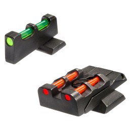 HiViz SWMPE21 Adjustable Sight Set SW MP Green Fiber Optic Front SightOrange Fiber Optic Rear Sight