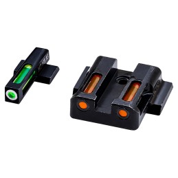 HiViz MPN421 LiteWave H3 Sight Set for SW MP Green Tritium White Outline Front SightOrange Fiber Optic Rear Sight