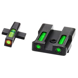 HiViz XDN521 LiteWave H3 Sight Set for Springfield XD Green Tritium Orange Outline Front SightGreen Fiber Optic Rear Sight