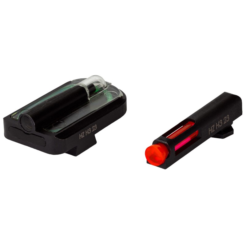 HiViz GLFD21 FastDot  H3 Sight Set for Glock Red Fiber Optic Front SightGreen Tritium Rear Sight