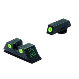 Meprolight USA 102223101 TruDot  Green Tritium White Outline Front SightGreen Tritium White Outline Rear Sight Glock LargeStanda