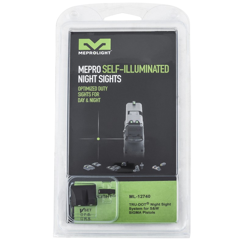 Meprolight USA 127403101 TruDot  Green Tritium White Outline Front SightGreen Tritium White Outline Rear Sight Smith  Wesson SIG