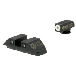 Night Fision GLK001003WGW Tritium Night Sights For Glock  Green Tritium White Outline Front Sight Green Tritium White Outline Re