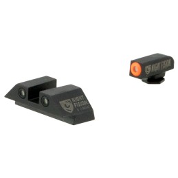 Night Fision GLK001003OGW Tritium Night Sights For Glock  Green Tritium Orange Outline Front Sight Green Tritium White Outline R