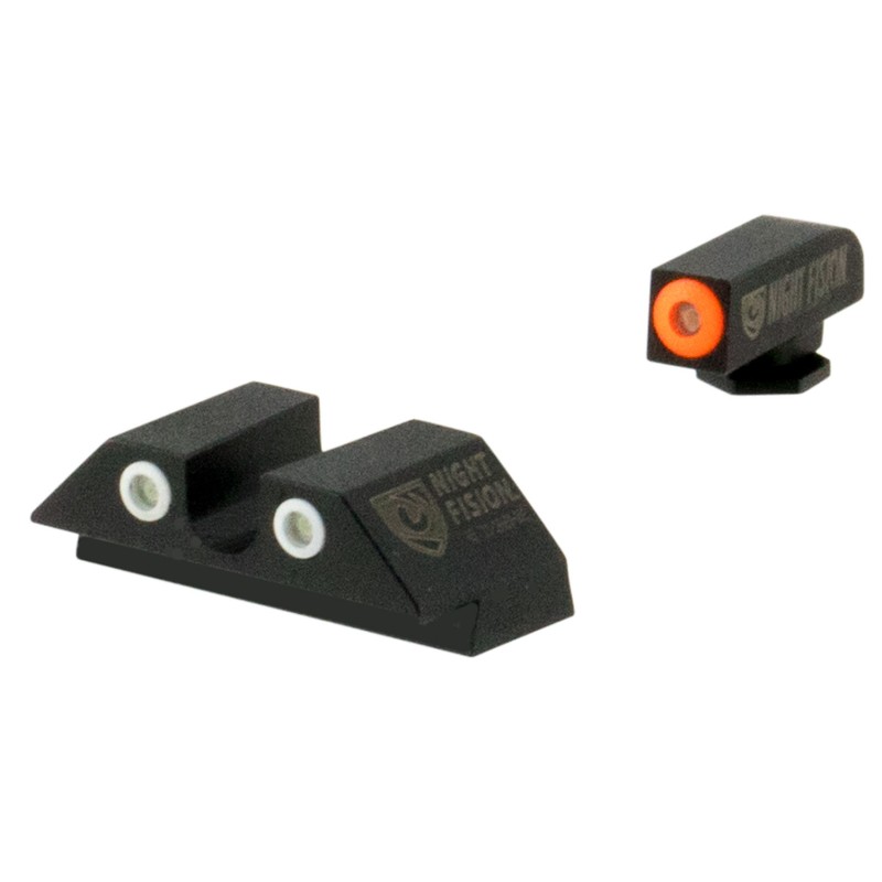 Night Fision GLK001007OGZ Tritium Night Sights For Glock  Green Tritium Orange Outline Front Sight Green Tritium Black Outline R