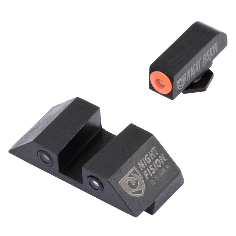 Night Fision GLK003003OGZ Tritium Night Sights For Glock  Green Tritium Orange Outline Front Sight Green Tritium Black Outline R