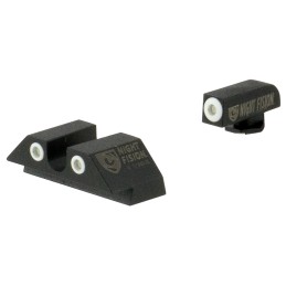 Night Fision GLK003007WGW Tritium Night Sights For Glock  Green Tritium White Outline Front Sight Green Tritium White Outline Re