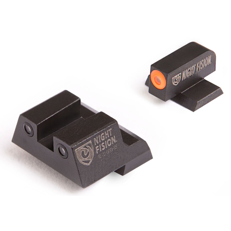 Night Fision CNK027003OGZ Tritium Night Sights for Canik  Green Tritium Orange Outline Front SightGreen Tritium Black Outline Re