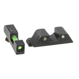 Trijicon 601102 DI Night Sight Set  GreenTritiumFiber Optic Front SightGreen Tritium Black Outline Rear Sight Glock 1717L19 Stan