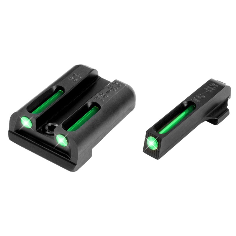 TruGlo TG131ST1 TFO  GreenTritiumFiber Optic Front SightGreenTritiumFiber Optic Rear Sight Sig Sauer PSeries 8 Front8 Rear