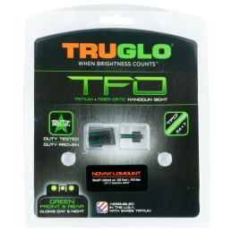 TruGlo TG131NTI TFO  GreenTritiumFiber Optic Front SightGreenTritiumFiber Optic Rear Sight 1911 Government