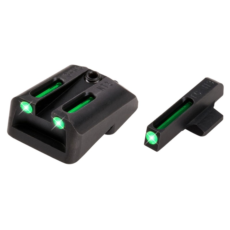 TruGlo TG131NT4 TFO  GreenTritiumFiber Optic Front SightGreenTritiumFiber Optic Rear Sight 1911 OfficerCommander