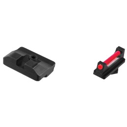 TruGlo TG132G1 FiberOptic Pro  RedFiber Optic Front SightBlackBlank Rear Sight Glock 1717L1917X