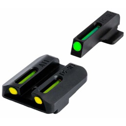 TruGlo TGTG131NT3Y TFO  GreenTritiumFiber Optic Front SightYellowTritiumFiber Optic Rear Sight 1911 Officer