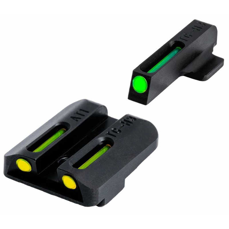 TruGlo TGTG131NT4Y TFO  GreenTritiumFiber Optic Front SightYellowTritiumFiber Optic Rear Sight 1911 Officer