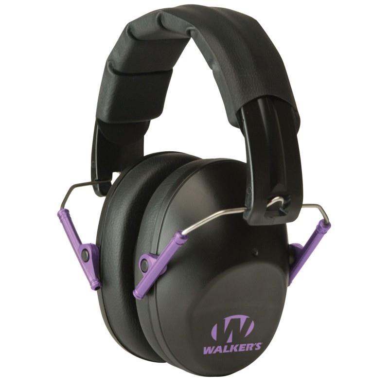 Walkers GWPFPM1BKPU Pro Low Profile Passive Muff 22 dB Over the Head BlackPurple Accent Polymer