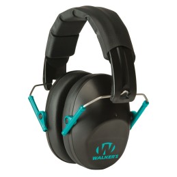 Walkers GWPFPM1BKTL Pro Low Profile Passive Muff 22 dB Over the Head BlackTeal Accent Polymer