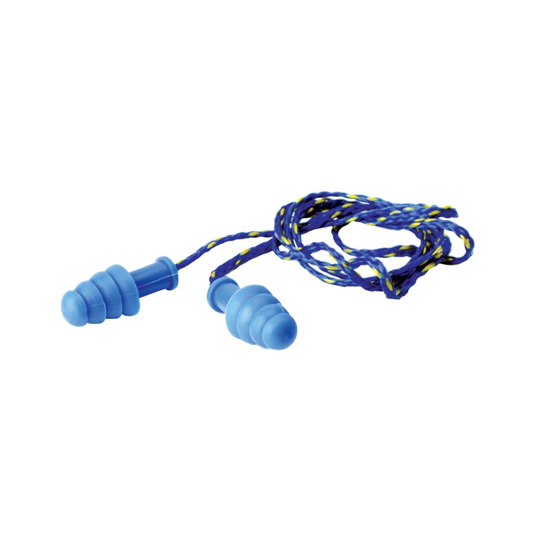 Walkers GWPTPRCORDBL Corded Rubber Ear Plugs 27 dB In The Ear Blue Adult