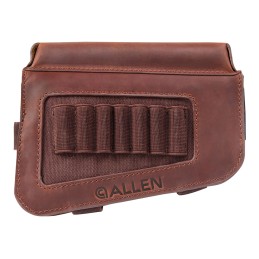 Allen 8519 Westcliff Buttstock Cartridge Carrier 7rd Leather Rifle Buttstock Mount Features Raised Cheek Piece