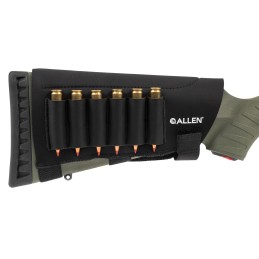 Allen 18427 Buttstock Shell Holder  Black Neoprene 223300 Win Magnum 6rd Velcro Mount