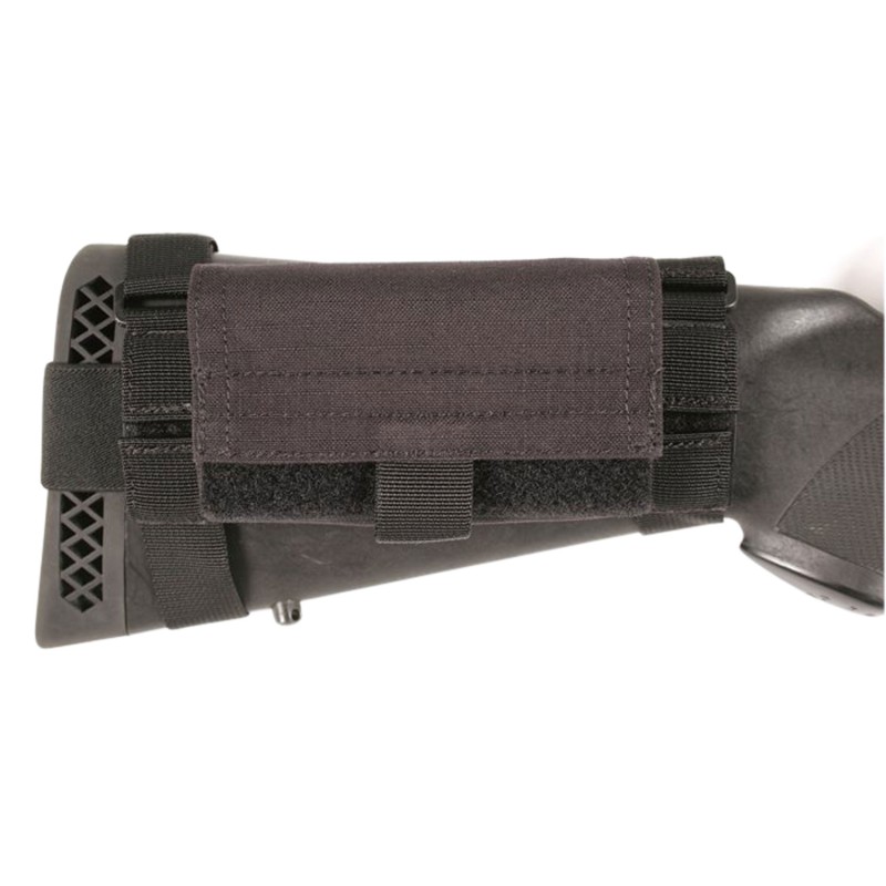 Blackhawk 52BS02BK Buttstock Shell Pouch  Black Nylon 5rd Shotgun Ambidextrous