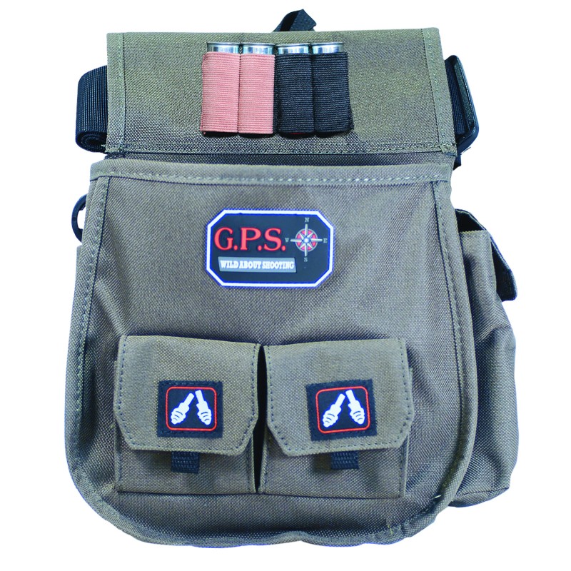 GPS Bags 1093CSP Deluxe Double Shotshell Pouch Olive Polyester Waist Mount 3052 Belt