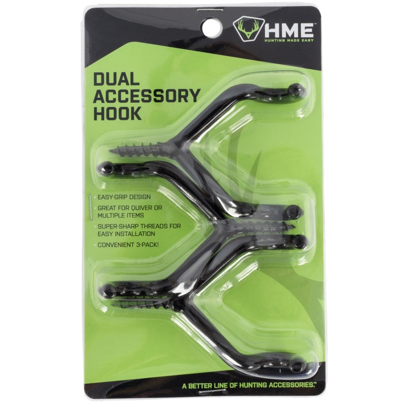 HME HMEDAH3 Dual Accessory Hook  3 Pack