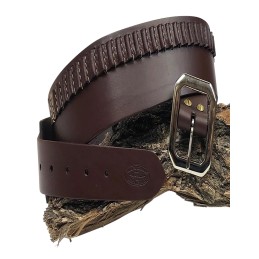 Hunter Company 345845 Cartridge Belt  Chestnut Tan Leather 45 Cal 25rd Ambidextrous