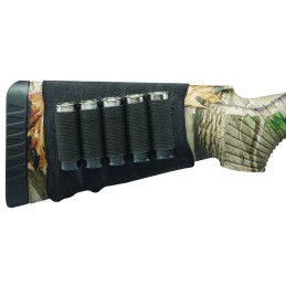 Hunters Specialties 00685 Buttstock Shell Holder  Black Elastic 5rd Shotgun