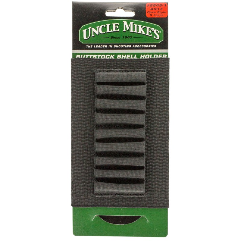 Uncle Mikes 88481 Buttstock Shell Holder  Black Nylon 9rd Rifle